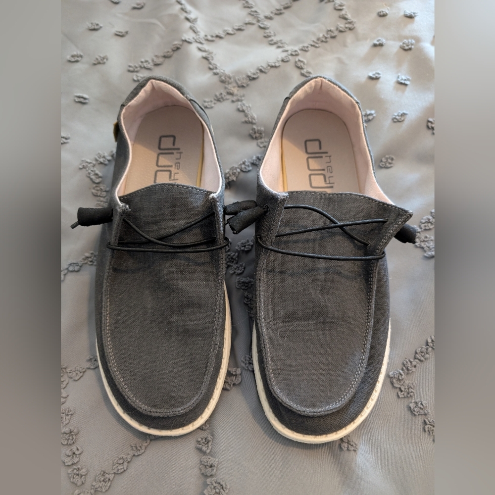 Hey dude Gray Boat Shoes with Slip-On Design and Rubber Sole